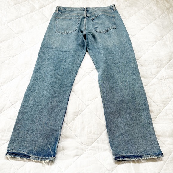NWT AGOLDE '90s Pinch Waist Ripped Straight Leg Organic Cotton Jeans Abstract 32 - Picture 4 of 10
